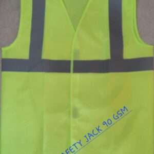 Green Reflective jackets 2" grey tape, regular size 90 gsm pack of 5 jackets