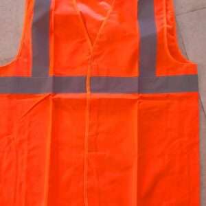 Reflective jacket Orange 90 gms with two inch tape, pack of 5